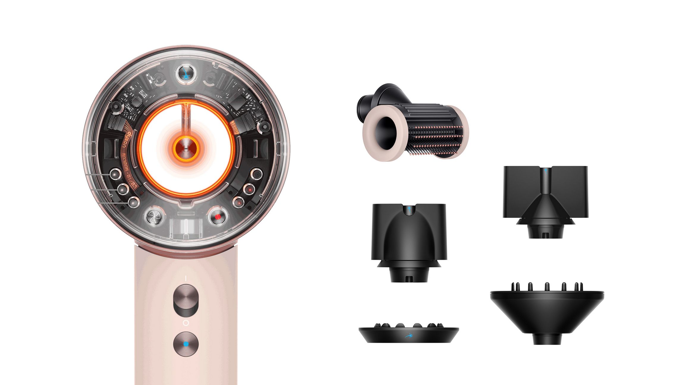 سشوار هوشمند دایسون رنگ صورتی روشن با تونالیته ساکرا Supersonic Nural sakura HD16 - Image 3