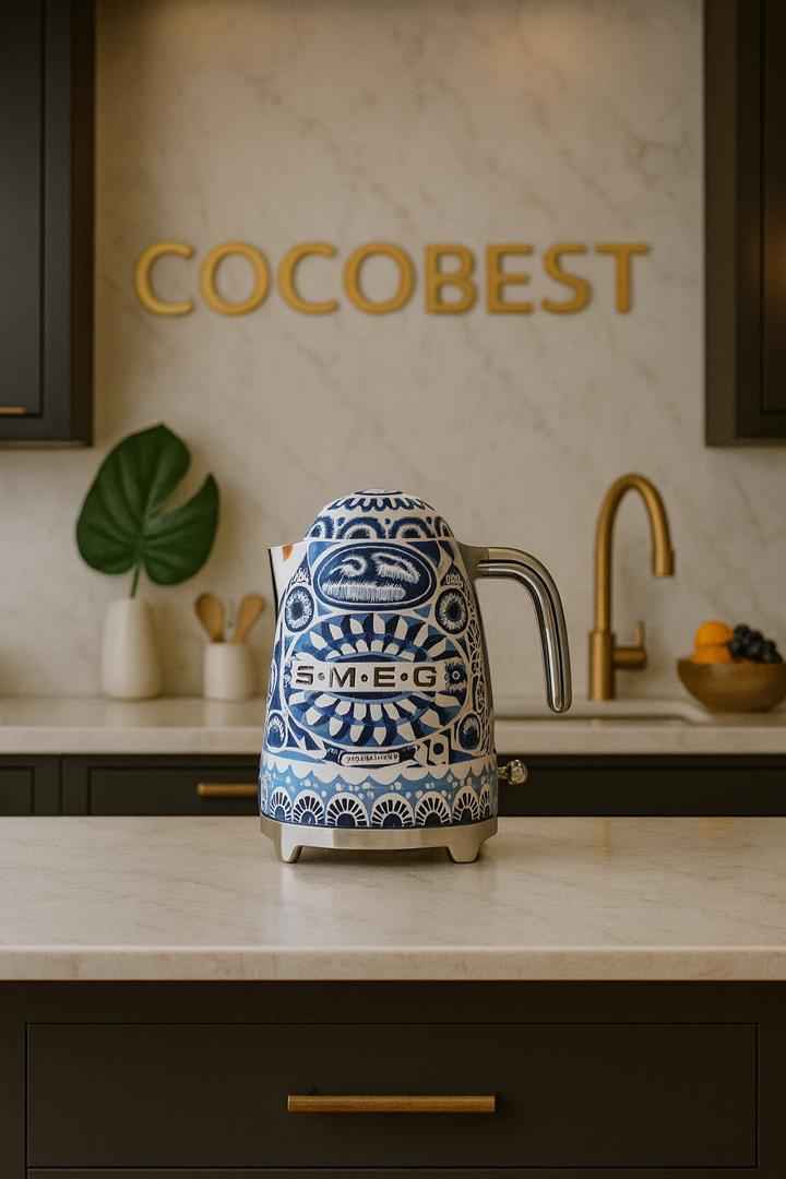 کتری برقی دولچه گابانا مدل KLF03 طرح آبی مدیترانه ای